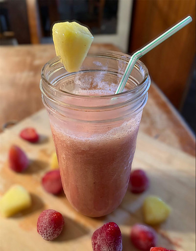 tropical fruit and smoothie