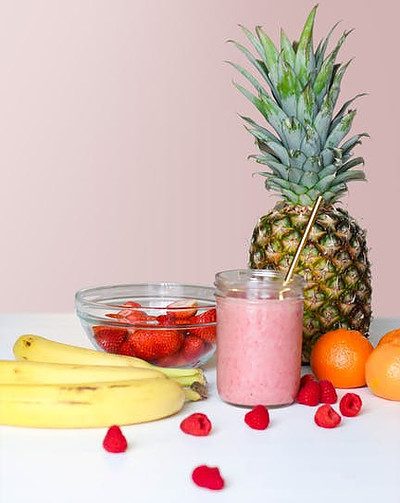 tropical fruit and smoothie